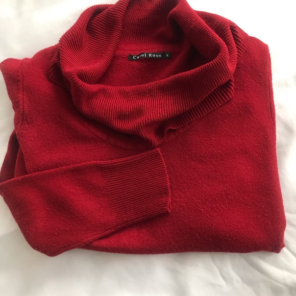 ❣️Carol Rose Burgundy Red Turtle Neck Sweater M - Picture 2 of 5